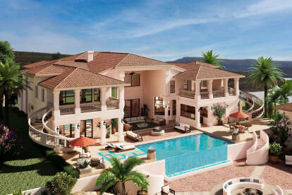 Mediterranean House Plan #5445-00548 Elevation Photo