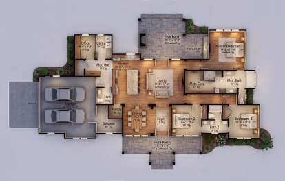 Overhead Main Floor for House Plan #7516-00087