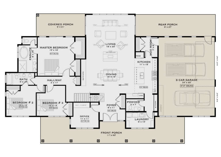 House Plan House Plan #33390 Drawing 1
