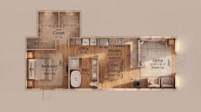 Overhead Main Floor for House Plan #7516-00088