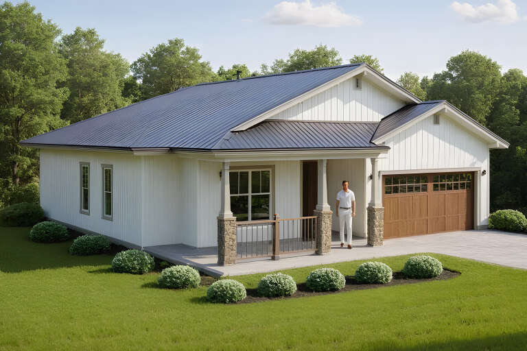 House Plan House Plan #33393 Angled Front Elevation