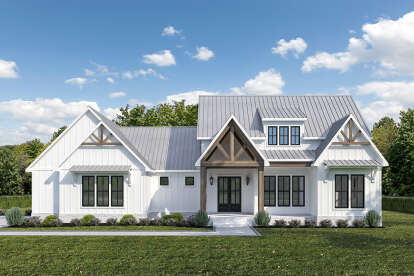 Modern Farmhouse House Plan #7516-00089 Elevation Photo