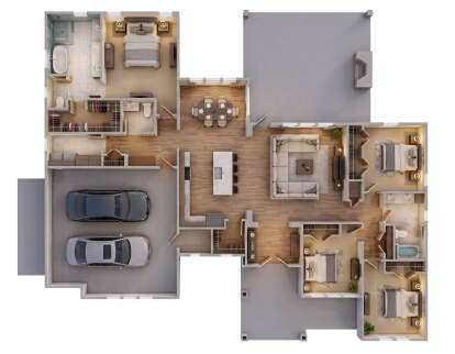 Overhead Main Floor for House Plan #7516-00089
