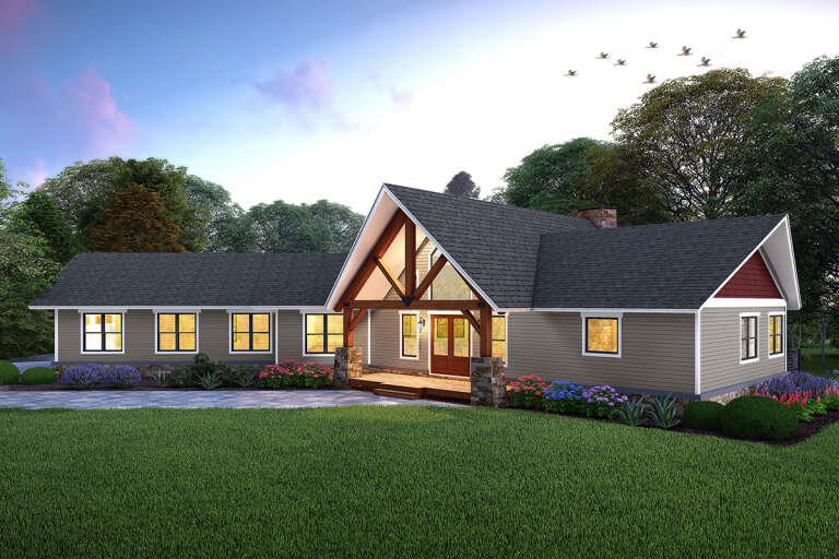 House Plan House Plan #33400 Angled Front Elevation