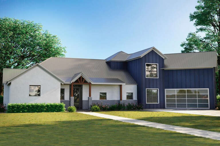 House Plan House Plan #33403 Angled Front Elevation