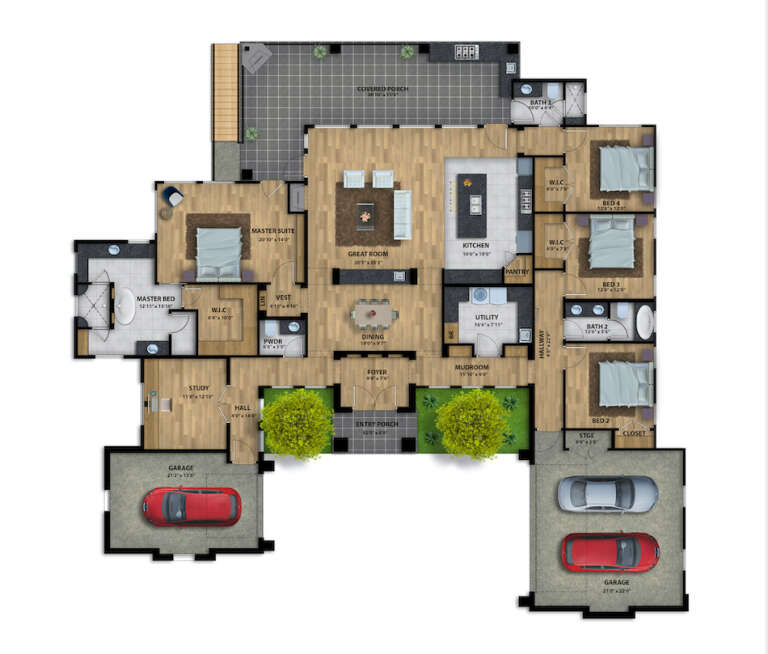 House Plan House Plan #33404 Drawing 1