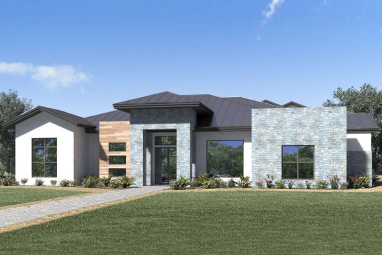 House Plan House Plan #33407 Angled Front Elevation