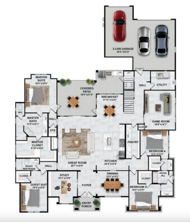 House Plan House Plan #33407 Drawing 1