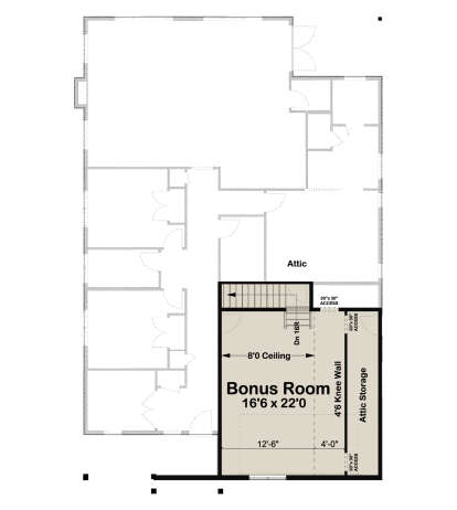 Bonus Room for House Plan #2699-00054