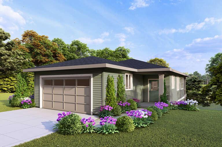 House Plan House Plan #33411 Angled Front Elevation