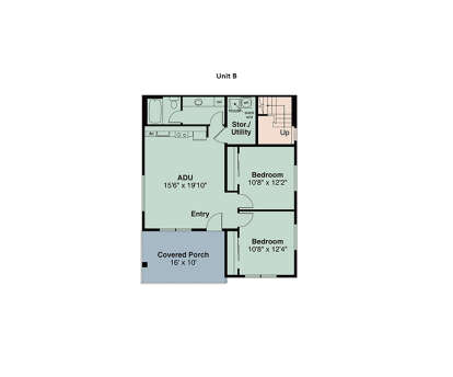 Basement/Unit B for House Plan #035-01152