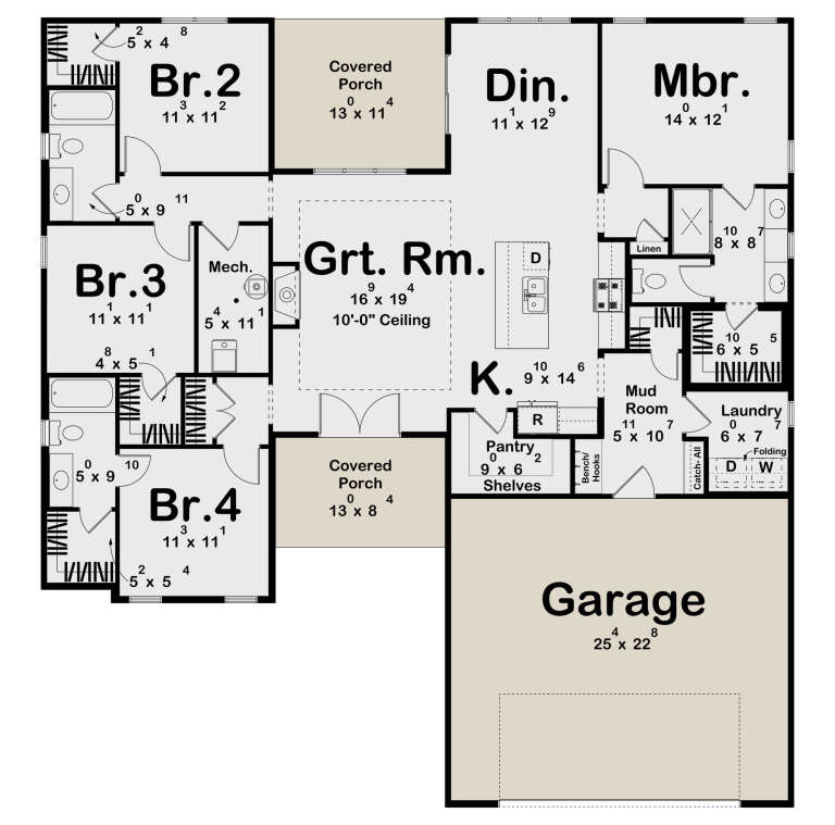 House Plan House Plan #33416 Drawing 1
