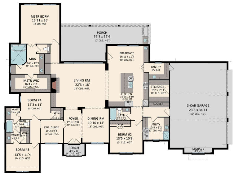 House Plan House Plan #33420 Drawing 1