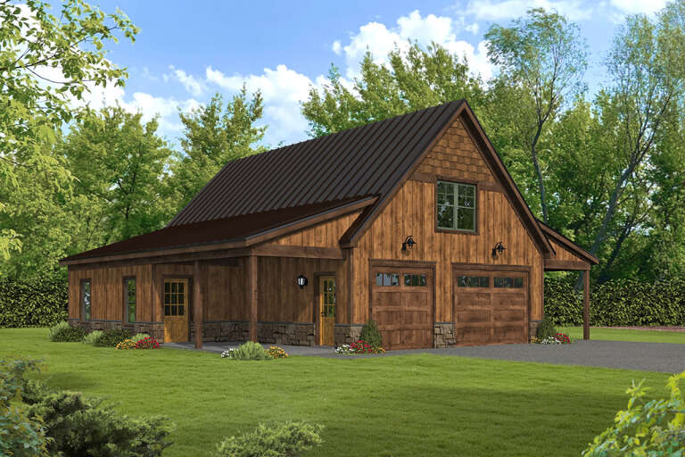 House Plan House Plan #33514 Angled Front Elevation