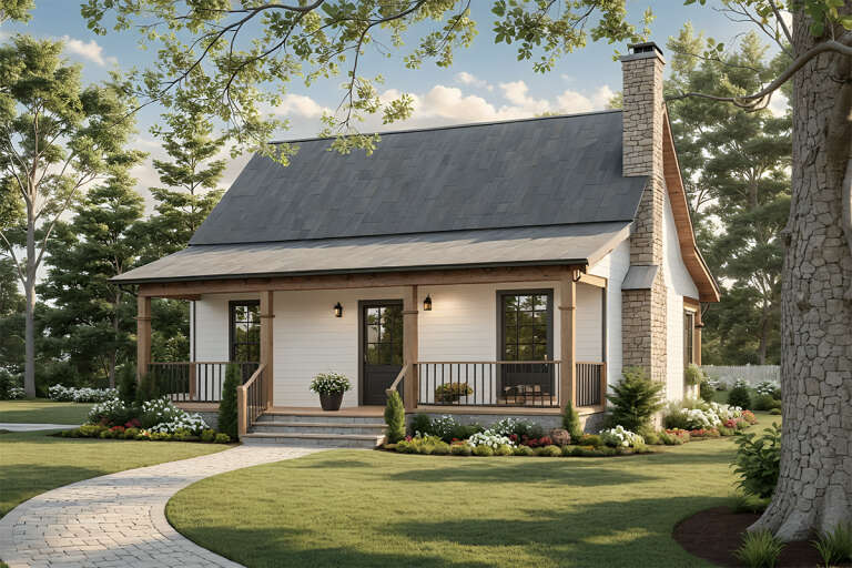 House Plan House Plan #33515 Angled Front Elevation