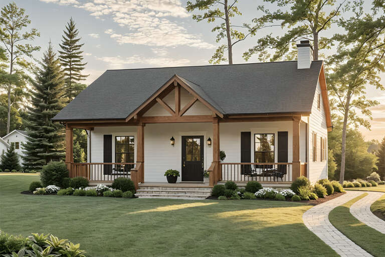 House Plan House Plan #33517 Angled Front Elevation