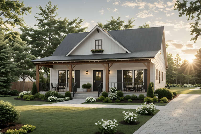 House Plan House Plan #33518 Angled Front Elevation