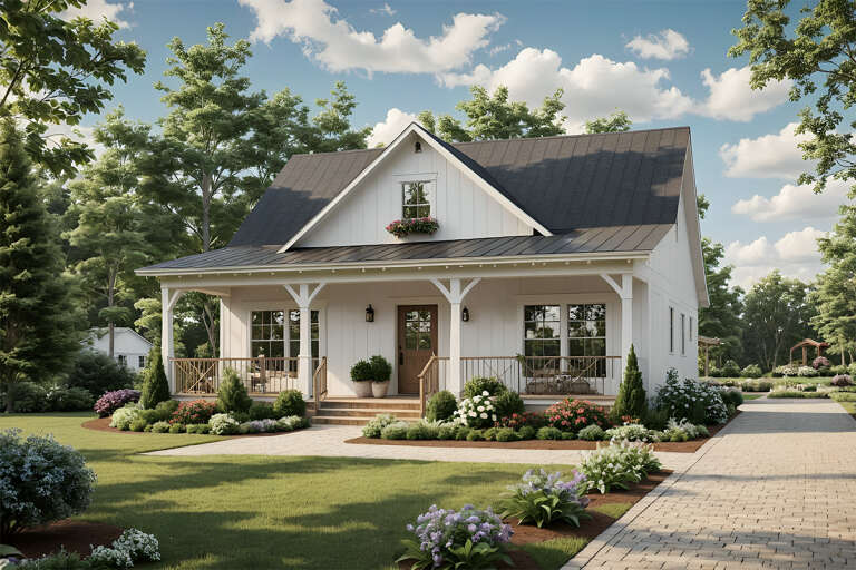 House Plan House Plan #33519 Angled Front Elevation
