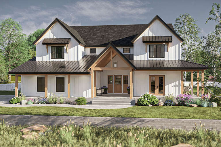 House Plan House Plan #33523 Angled Front Elevation
