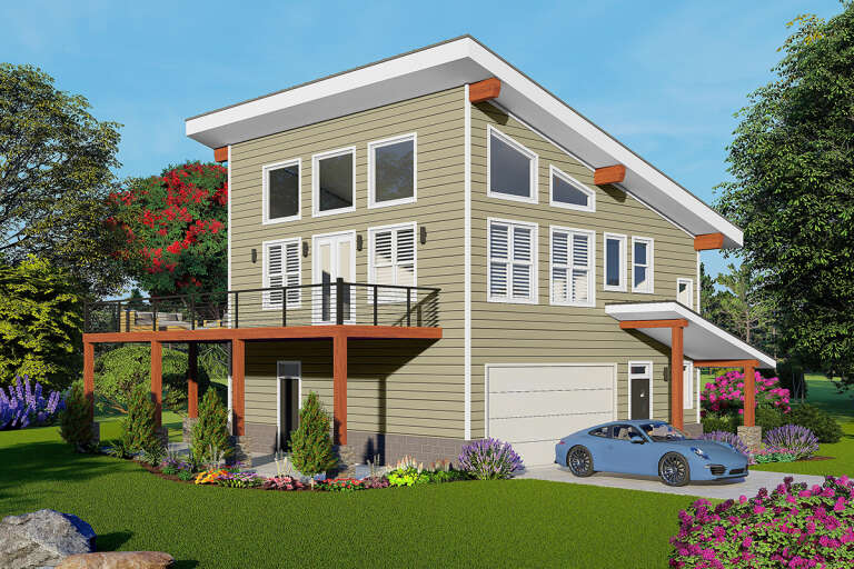 House Plan House Plan #33524 Angled Front Elevation