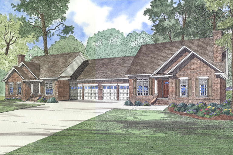 House Plan House Plan #33527 Angled Front Elevation