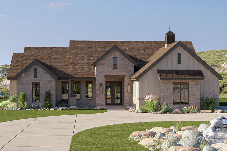 House Plan House Plan #33529 Angled Front Elevation