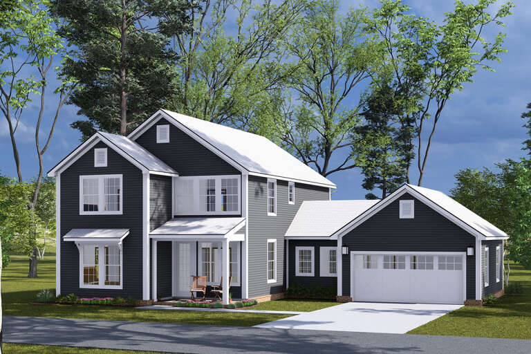 House Plan House Plan #33532 Angled Front Elevation