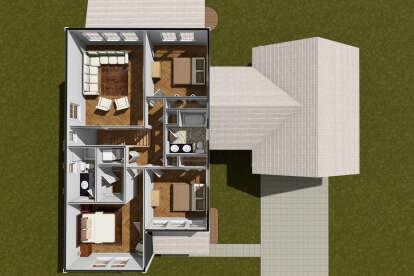 Overhead Second Floor for House Plan #4848-00473