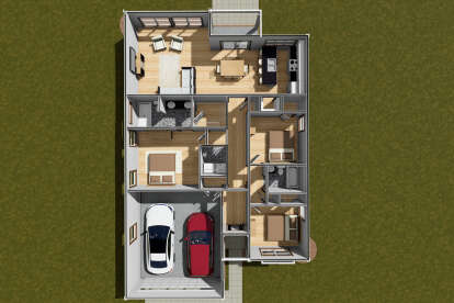Overhead First Floor for House Plan #4848-00474