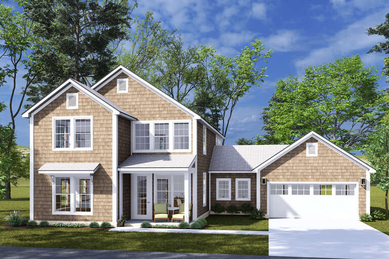 House Plan House Plan #33534 Angled Front Elevation