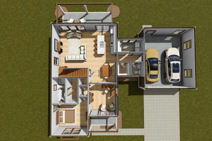 Overhead First Floor for House Plan #4848-00475