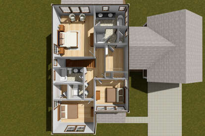 Overhead Second Floor for House Plan #4848-00475