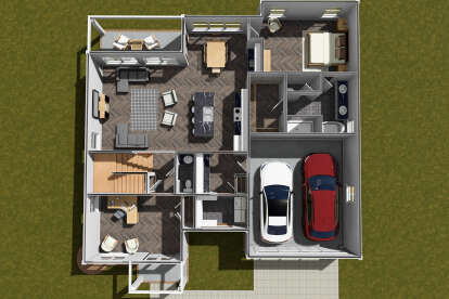 Overhead First Floor for House Plan #4848-00476