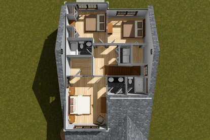 Overhead Second Floor for House Plan #4848-00478