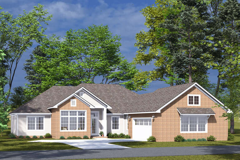 House Plan House Plan #33538 Angled Front Elevation