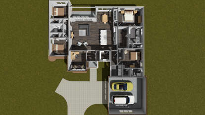 Overhead First Floor for House Plan #4848-00479