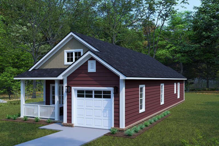 House Plan House Plan #33540 Angled Front Elevation