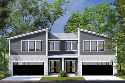 Contemporary House Plan #4848-00483 Elevation Photo