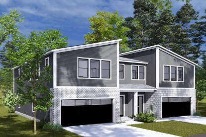 Contemporary House Plan #4848-00483 Elevation Photo