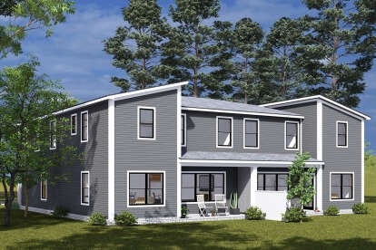 Contemporary House Plan #4848-00483 Elevation Photo
