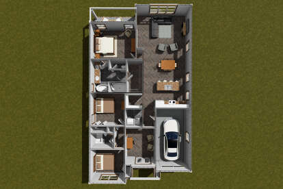 Overhead First Floor for House Plan #4848-00484