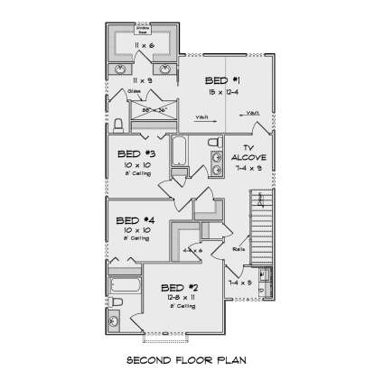 Second Floor for House Plan #4848-00485
