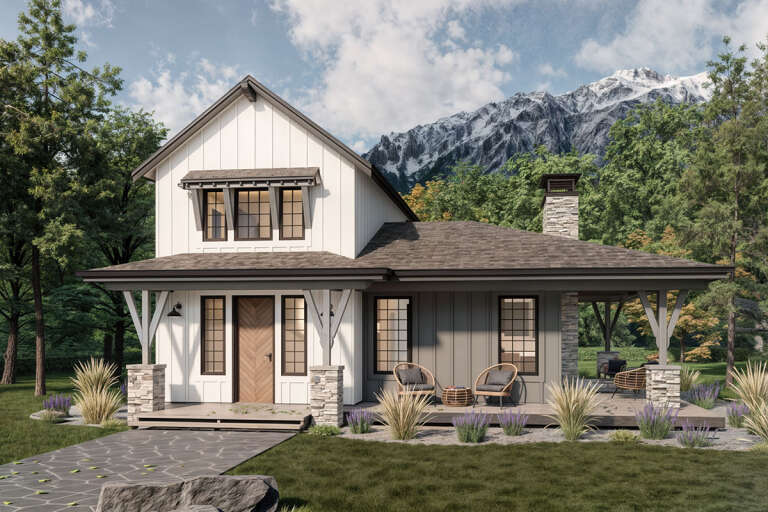 House Plan House Plan #33553 Angled Front Elevation