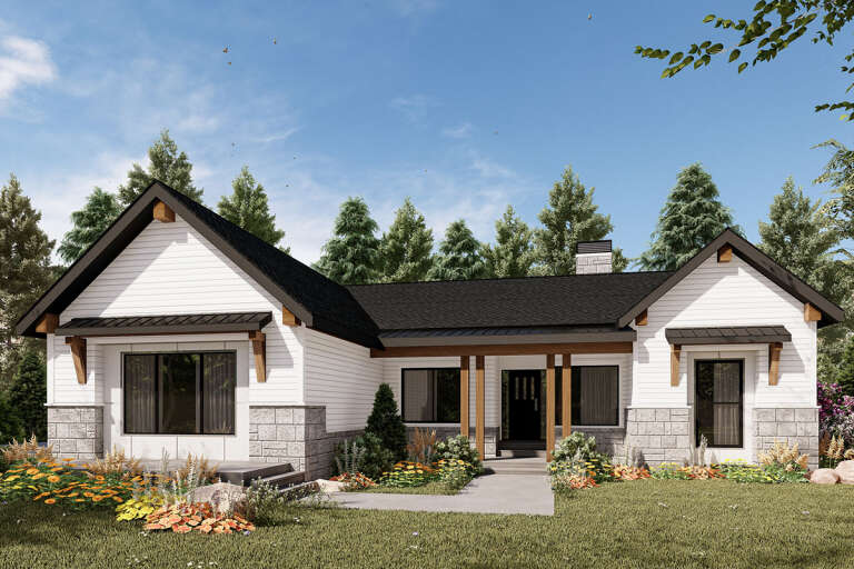 House Plan House Plan #33554 Angled Front Elevation