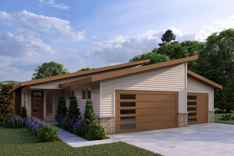 House Plan House Plan #33559 Angled Front Elevation