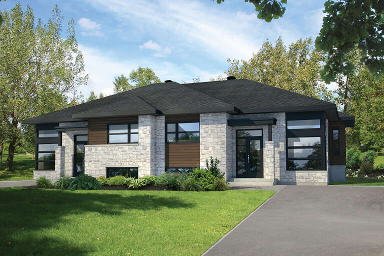 House Plan House Plan #33569 Angled Front Elevation