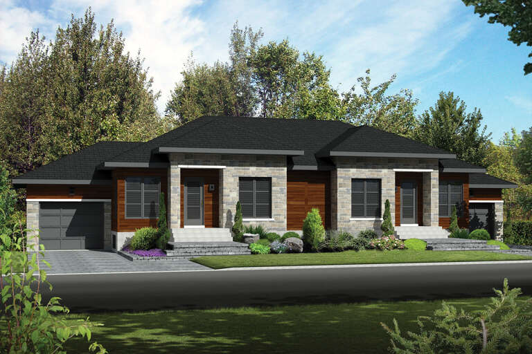 House Plan House Plan #33570 Angled Front Elevation