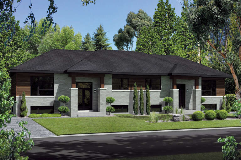 House Plan House Plan #33571 Angled Front Elevation