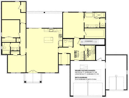 Main Floor w/ Basement Stair Location for House Plan #041-00395