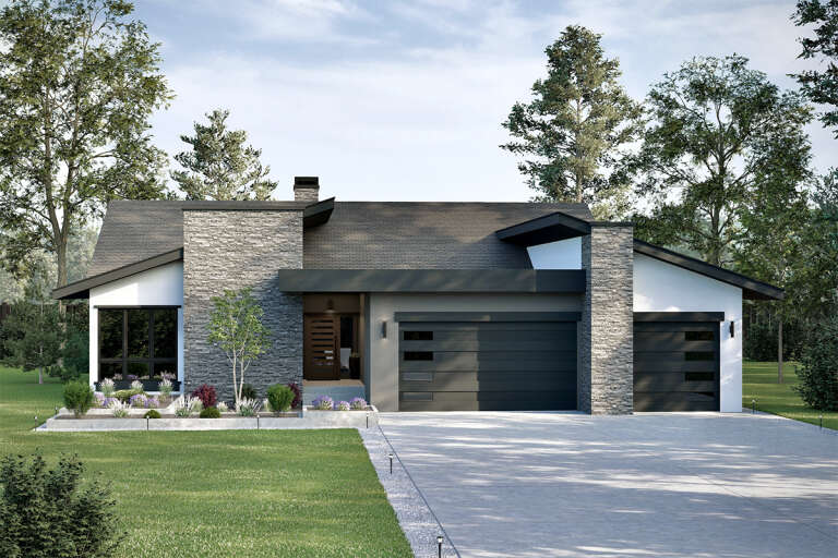 House Plan House Plan #33580 Angled Front Elevation